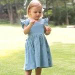 Toddler & Kids' Casual Ruffles Dress: A-Line Sleeveless Dress with Back Bow (0-5 Years) - Image 4