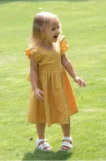 Toddler & Kids' Casual Ruffles Dress: A-Line Sleeveless Dress with Back Bow (0-5 Years) - Image 5