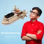 DIY Wooden Science Kit: Educational STEM Project for Kids - Assemble 3D Car & Boat Models - Image 4