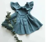 Toddler & Kids' Casual Ruffles Dress: A-Line Sleeveless Dress with Back Bow (0-5 Years) - Image 7