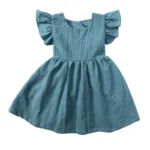 Toddler & Kids' Casual Ruffles Dress: A-Line Sleeveless Dress with Back Bow (0-5 Years) - Image 2