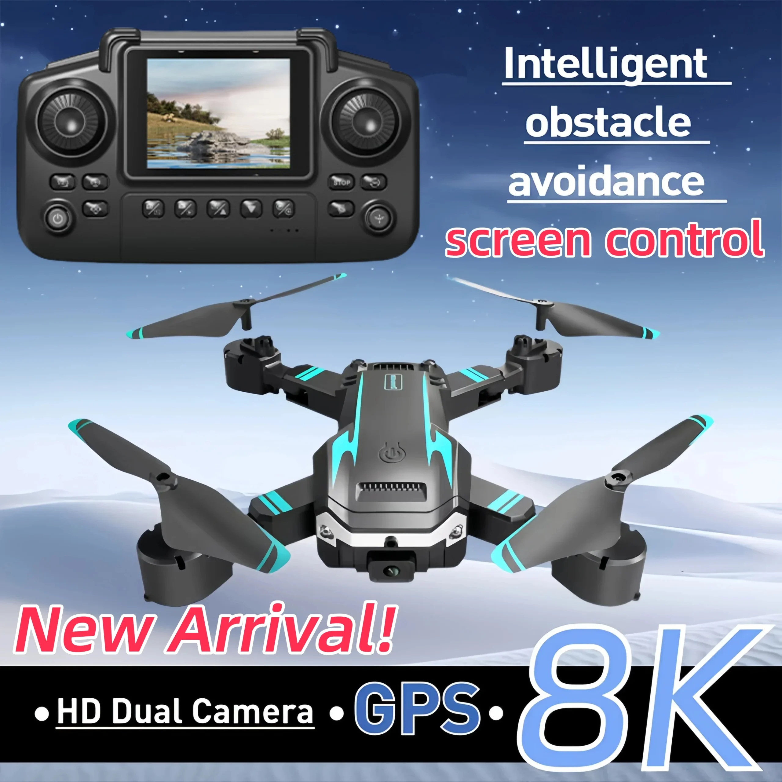 Sde80de48a34c4746a1e3fdc8a9e15edbA.webp LYZRC G6 Pro 8K HD Camera Drone: 5G Optical Flow & 15-Min Flight Time - Image 1
