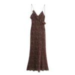 ZERAINS Polka Dot Layered Sundress Elegant Sleeveless A-Line Gown
