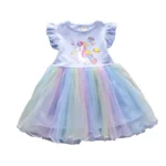 Disney Girls' Unicorn Princess Dress: Flying Sleeves for Summer Parties - Image 4